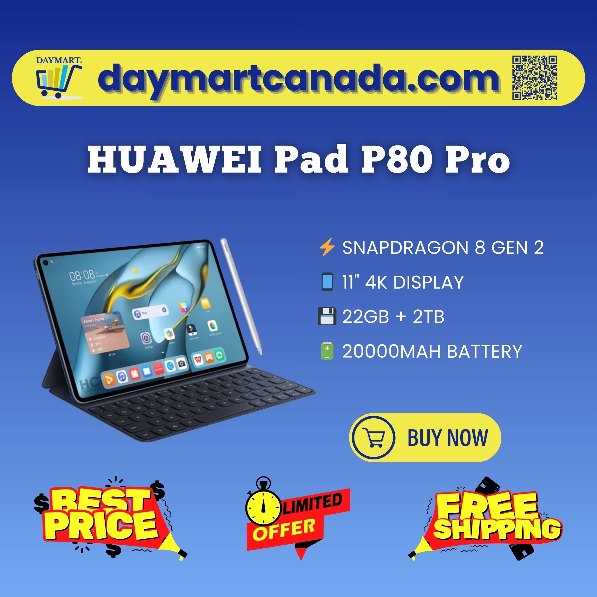 Huawei Pad P80 Pro 11-inch 2TB | DAYMART® – Shop Now